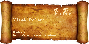 Vitek Roland névjegykártya